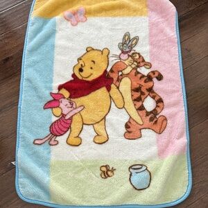 Disney Vintage Winnie the Pooh Plush Baby Blanket